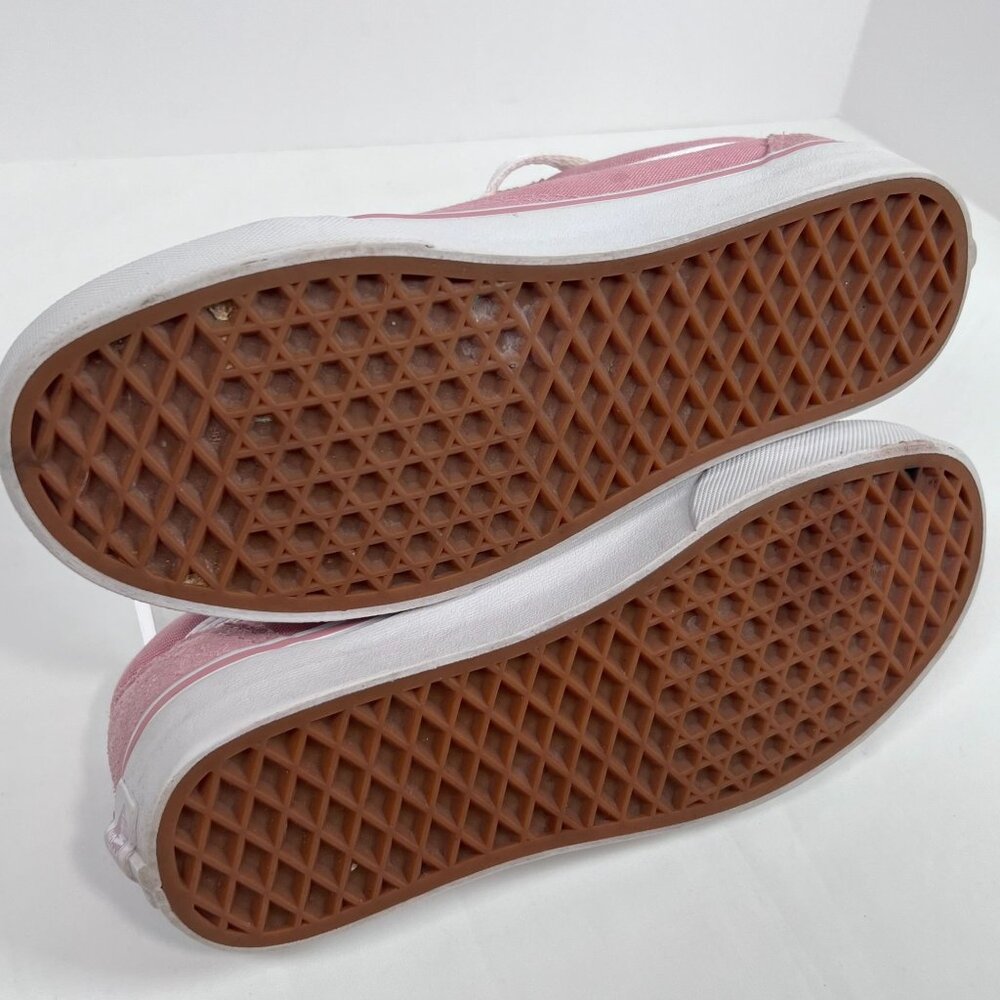 Vans Old Skool Sneaker Pink White Womens 7 Lace up Low Top Suede - Picture 6 of 10